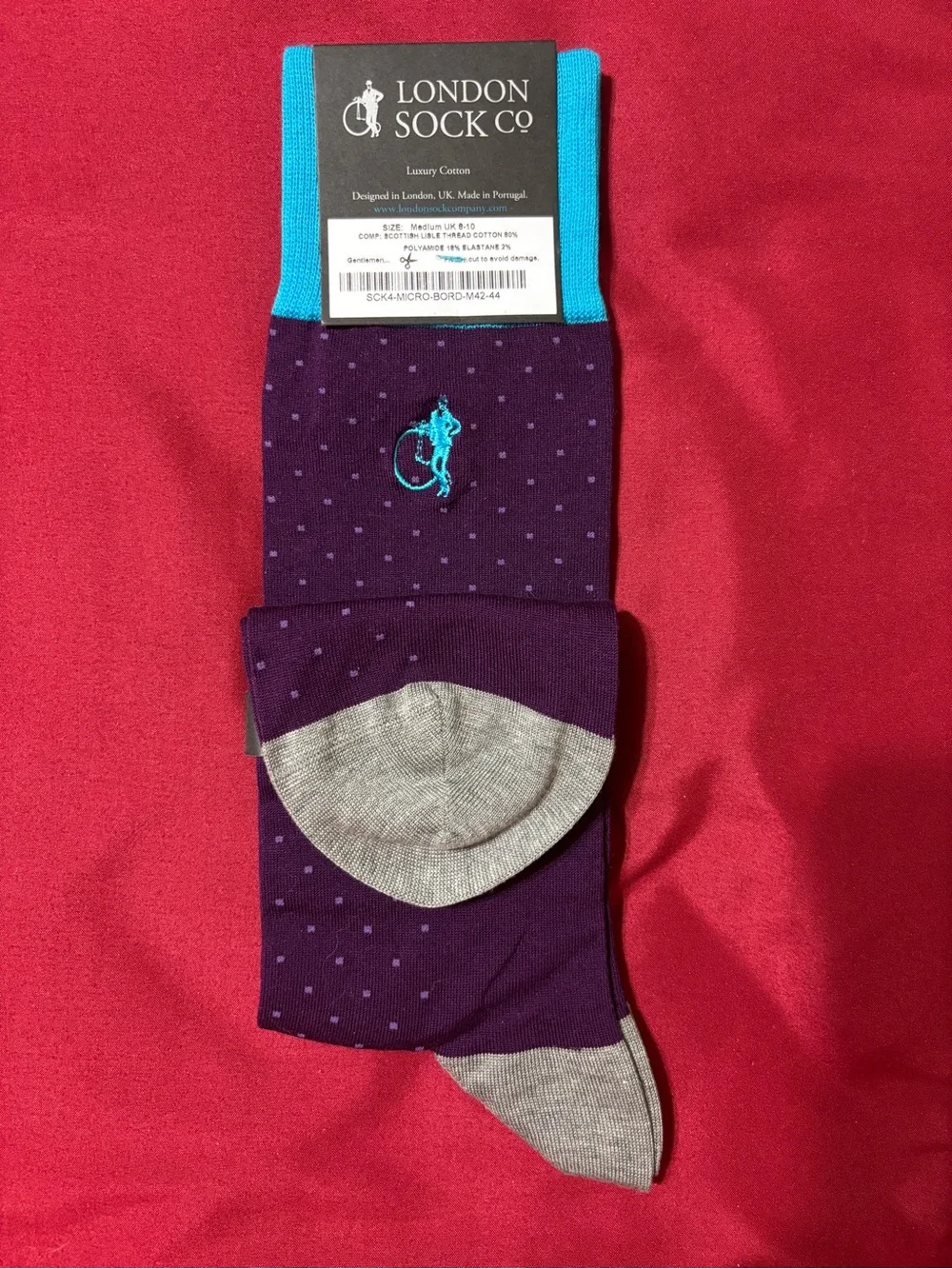 London Sock Co Fine Cotton Lisle Men's All Season Sock Size Medium US 9-11.5